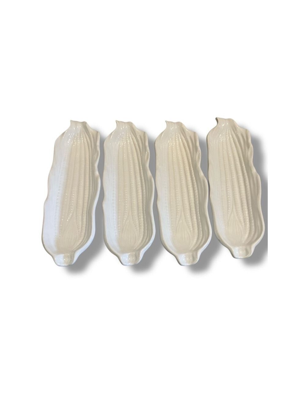 Vintage Corn on the Cob Dishes Set of 4 Cream White Made in Japan